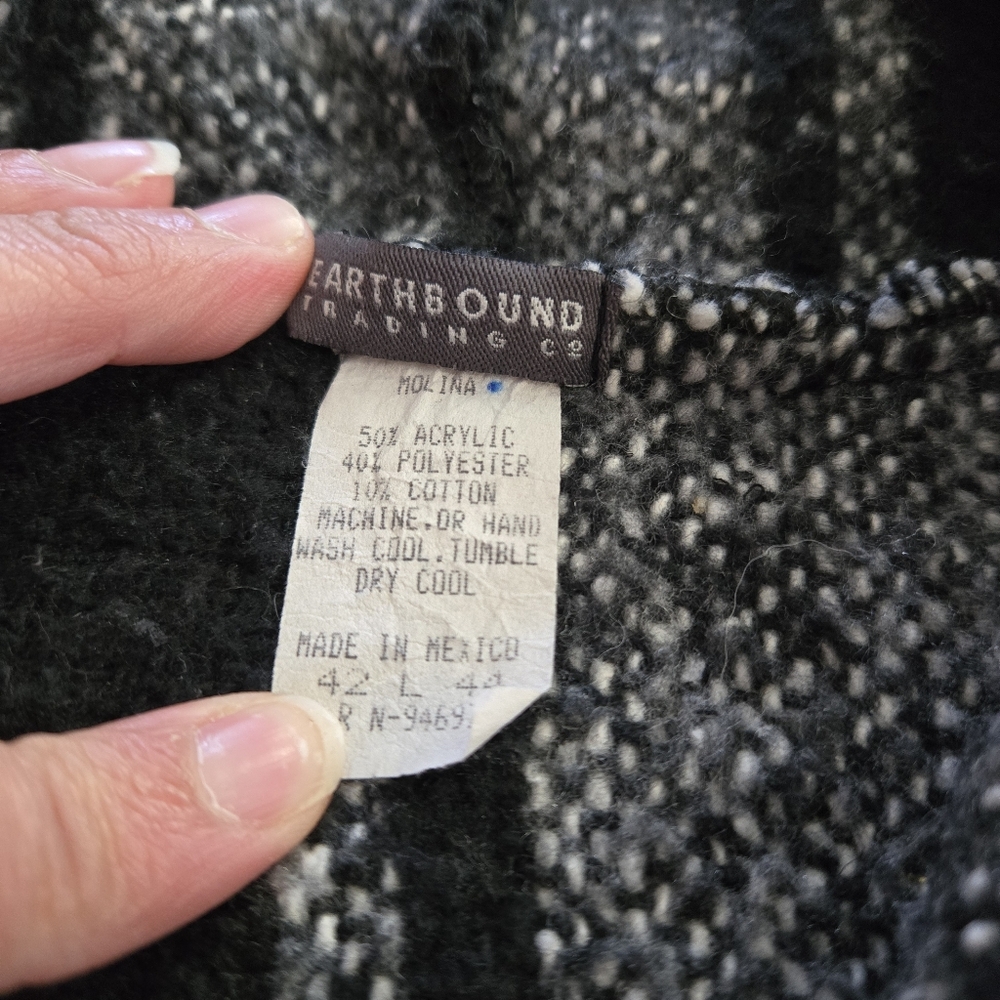 Black and Gray Striped Earthbound Men's Sweater - Picture 2 of 4